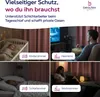 Collage of four scenes showing the product used in different rooms: a nursery, a home theater, a bedroom, and a living room. Produktbild-Vorschau