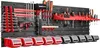 A wall-mounted tool organizer with various tools and storage bins. Produktbild-Vorschau