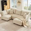 Divano angolare Merax 5 posti, divano letto con pouf Anteprima dell’immagine prodotto 1
