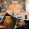 Collage showing an infrared heater used in different settings: living room, terrace, bedroom, and office. Náhľad obrázku produktu
