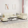 3-tlg. Sofagarnitur Creme Kunstleder Produktbild-Vorschau 2