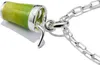 A close-up shot of a silver charm shaped like a cup with green liquid inside, attached to a silver chain. Anteprima dell’immagine prodotto
