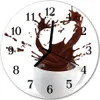 Glasuhr Wanduhr Küchenuhr Echt-Glas 30fi cm Kaffee  weiß Produktbild-Vorschau 1