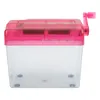 A pink and clear manual paper shredder is shown against a white background. Náhled obrázku produktu