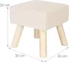 Relaxdays Hocker Cord, Holzbeine, gepolstert, HxBxT: Produktbild-Vorschau 4