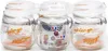 A set of six glass jars with lids, packaged together. Voir les images du produit