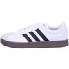 A side view of a white Adidas sneaker with black stripes and a brown sole. Anteprima dell’immagine prodotto