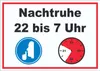 Nachtruhe 22 bis 7 Uhr Aufkleber A9 (37x52mm) Produktbild-Vorschau 1