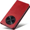 A red flip cover phone case is shown from a diagonal angle. Produktbild-Vorschau