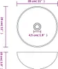 Diagram showing the dimensions of a round sink. Náhled obrázku produktu