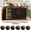 Credenza Fortuna Lai nera lucida con LED, mobile TV, Anteprima dell’immagine prodotto 4
