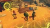 A group of characters stand on a sandy beach near a shipwreck. Produktbild-Vorschau