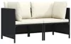 vidaXL 2-Sitzer-Gartensofa mit Kissen Schwarz Poly Rattan Produktbild-Vorschau 7