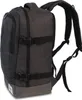 A side view of a dark gray backpack against a white background. Podgląd zdjęcia produktu