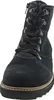 A close-up, front-facing view of a black lace-up bootie. Anteprima dell’immagine prodotto