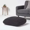 HOMESCAPES Bodenkissen groß schwarz Bezug 100% Baumwolle Produktbild-Vorschau 2