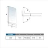 180° Badewannenaufsatz 80x140cm Duschabtrennung Trennwand Produktbild-Vorschau 4