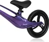 A close-up side view of a purple balance bike. Produktbild-Vorschau