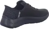 A side view of a black Skechers slip-on shoe. Produktbild-Vorschau