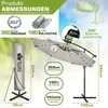 tillvex Alu Ampelschirm Taupe LED Solar Ø 350 cm mit Kurbel Productafbeelding-voorbeeld 2