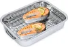 Two salmon steaks with lemon and dill in a roasting pan with a rack. Náhľad obrázku produktu