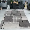 Moderner Teppich mit abstrakten Quadraten schwarz grau Produktbild-Vorschau 1
