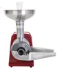 A side view of a red and silver electric juicer on a white background. Produktbild-Vorschau