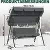 UISEBRT Třímístná hollywoodská houpačka šedá, 175,5x110x152 Náhled obrázku produktu 2