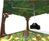 A board game setup depicting a forest scene with a spider on a zipline. Podgląd zdjęcia produktu