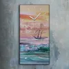 Wanduhr Bürouhr Leinwand Bild Geräuschlos 30x60 Ölgemälde Produktbild-Vorschau 2