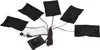 A set of five heating pads connected by wires to a USB connector and a control unit. Náhled obrázku produktu