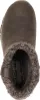 Top-down view of a single brown boot with a knitted gray cuff. Voir les images du produit