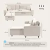 HOMCOM Ecksofa 3-Sitzer Sofa in L-Form Eckcouch mit Produktbild-Vorschau 3