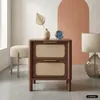 sweeek - Vintage Nachttisch mit Holzdekor und Flechtwerk, 2 Produktbild-Vorschau 6