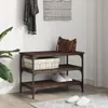 vidaXL Lavice na boty hnědý dubový vzhled 70x38,5x49 cm Náhled obrázku produktu 3
