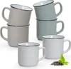 Kaffeebecher 6er Set Emaille-Optik einfarbig Vintage Produktbild-Vorschau 1