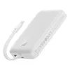 A white power bank with a white USB-C cable attached. Produktbild-Vorschau