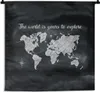 MuchoWow® Wandteppich Wandbehang Weltkarte - Blackboard - Produktbild-Vorschau 1