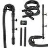 A collection of black aquarium filter parts arranged on a white background. Podgląd zdjęcia produktu