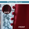 132 x 214 cm Rideaux en velours à pompons, lot de 2, rouge, Voir les images du produit 5