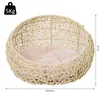 PawHut Katzenbett aus Rattan mit Kissen Katzenhöhle Produktbild-Vorschau 3