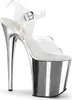 FLAMINGO-808 Damen Sandale von Pleaser, Transparent Silber Produktbild-Vorschau 1