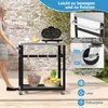 COSTWAY Dvoupatrový grilovací vozík s kolečky, rukojetí a 4 Náhled obrázku produktu 7