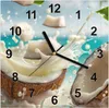 Wanduhr aus Glas mit Motiv Kokosnuss Splash- 30 x 30 cm - Produktbild-Vorschau 1