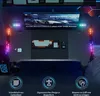 A gaming desk with RGB lighting, a keyboard, and a mouse, with feature icons at the bottom. Produktbild-Vorschau
