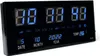 LED-Wanduhr Blau 36x15cm Segment LED-Anzeige I Zeit Datum Produktbild-Vorschau 2