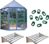 A greenhouse and accessories are displayed against a white background. Voir les images du produit