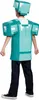 A child wearing a Minecraft diamond armor costume, viewed from the back. Produktbild-Vorschau