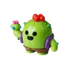 A small, green, cactus-like toy figure with red flowers on its head and a pink flower on its arm, standing against a white background. Produktbild-Vorschau