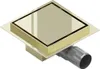Mexen Flat wpust podłogowy kwadratowy 12 x 12 cm, złoty - Podgląd zdjęcia produktu 1